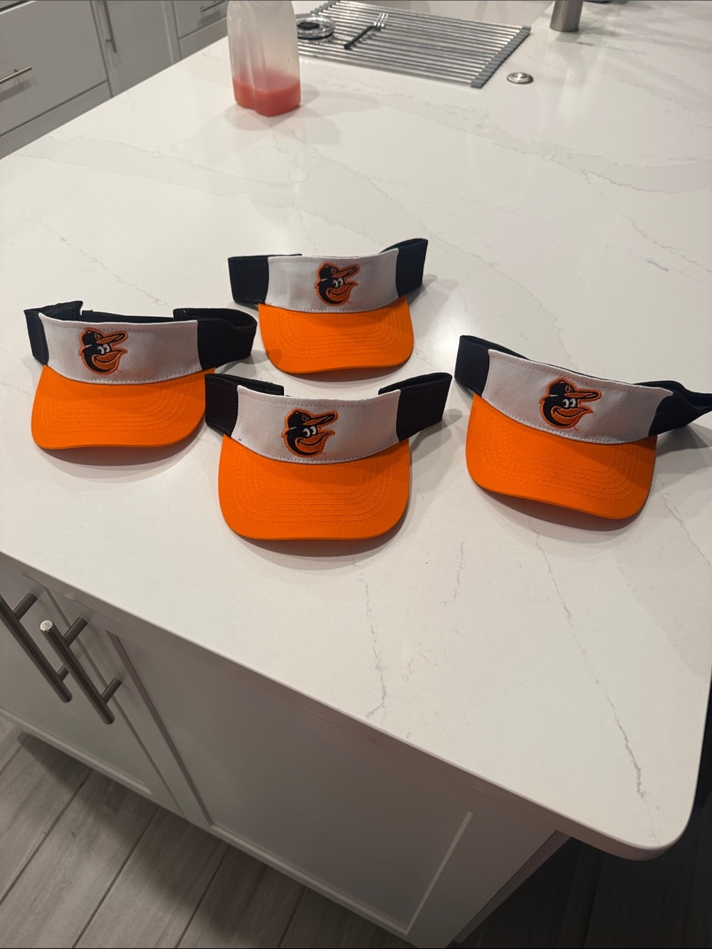Lot of 4 Baltimore Orioles Visors